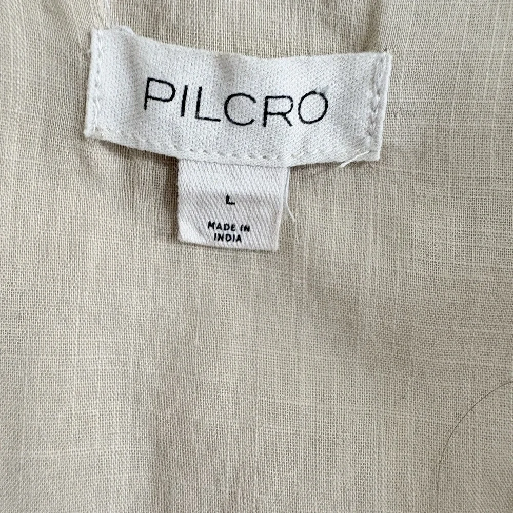 Pilcro Anthropologie Textured Babydoll Tunic Top Large Ruffle Cottagecore Boho - Picture 10 of 14